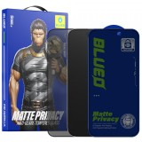 Folie de protectie Ecran Matte Privacy Blueo Anti-Peep pentru Apple iPhone 15 Pro, Sticla Securizata, Full Glue