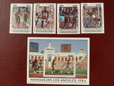 republica centrafricană - Timbre sport, jocurile olimpice 1984, nestampilate MNH foto