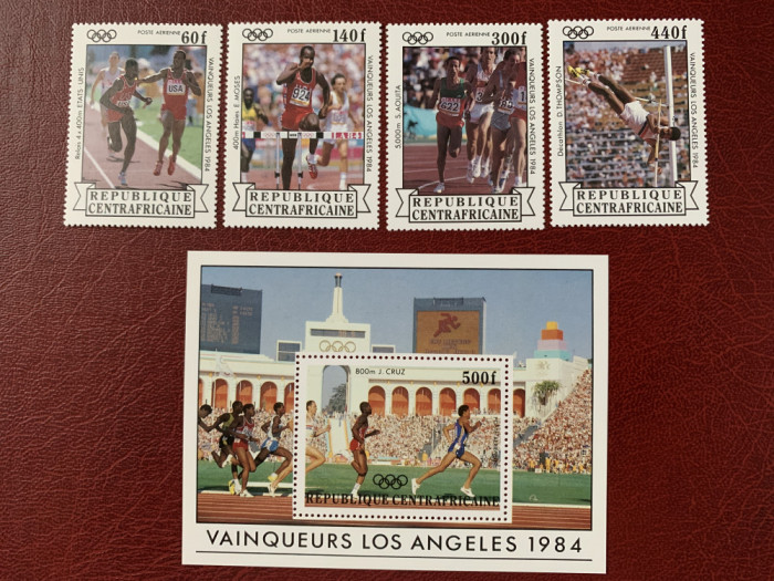 republica centrafricană - Timbre sport, jocurile olimpice 1984, nestampilate MNH