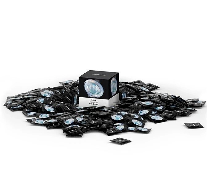 Set 100 Prezervative Satisfyer din Latex, Latime 53 mm