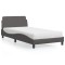 vidaXL Pat cu saltea, Dover, gri, 100x200 cm, piele ecologică 3208360
