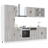 Cumpara ieftin Set de dulapuri de bucătărie 8 piese &bdquo;Kalmar&rdquo; lemn Sonoma gri