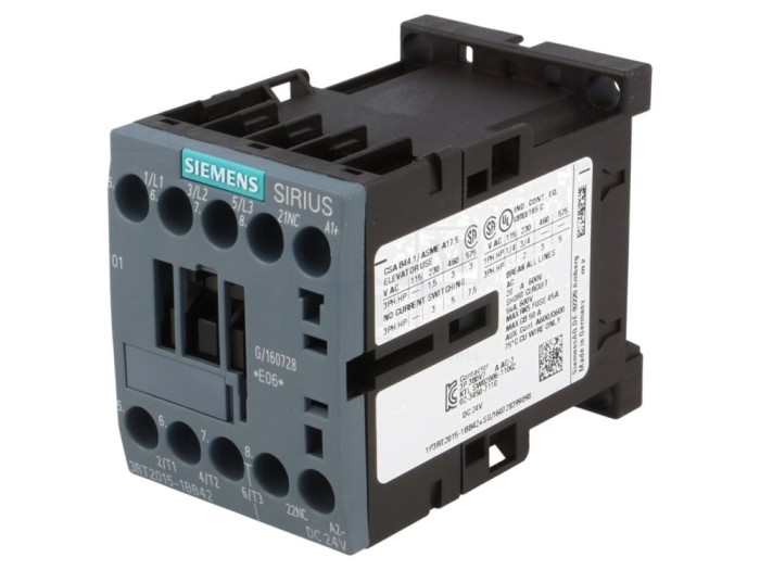 Contactor 3-polar 24V DC 7A