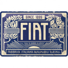 Placa metalica Fiat - Since 1899 Logo Blue 20x30 cm foto