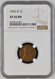 SUA, 1 Cent 1955 D, XF45BN