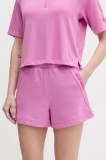 Helly Hansen pantaloni scurti femei, culoarea violet, cu imprimeu, high waist, 54081