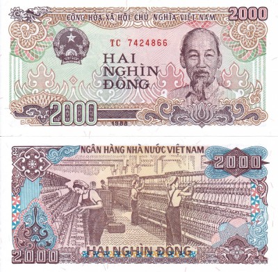 VIETNAM 2.000 dong 1988 UNC!!! foto