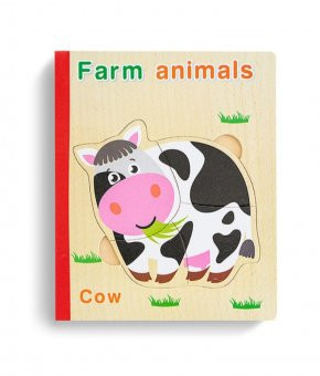 Carte 6 puzzle din lemn - Animalele de la ferma 2, 7Toys foto