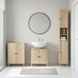 Cumpara ieftin Set de cabinet pentru baie cu 3 piese ALKMAAR Stejar Sonoma