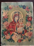 PM424N Sf&acirc;nta Madona din Ierusalim, litografie rom&acirc;nească religioasă de epocă