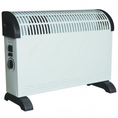 Convector electric cu ventilator Rosberg, 2000 W, 3 trepte, termostat reglabil, consum redus, Alb