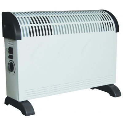 Convector electric cu ventilator Rosberg, 2000 W, 3 trepte, termostat reglabil, consum redus, Alb foto