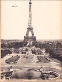 Litografie La Tour Eiffel et les Jardins du Trocadero