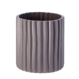 Cumpara ieftin Vaza flori ceramica gri inchis 19 x 21 cm