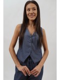 Cumpara ieftin Vesta Dama Denim Bibiana, Stil Formal, XS-S, M, Poliester Vascoza Elastan