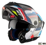 Cumpara ieftin Casca modulabila pentru scuter - motocicleta MT Atom 2 SV Bast A0 alb/rosu/albastru lucios (ochelari soare integrati) Pinlock Ready &ndash; tip viziera: MT-