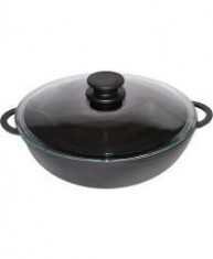 Wok fonta cu capac sticla 30cm foto