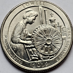 25 cents / quarter 2019 USA, Massachusetts, Lowell, unc, litera P