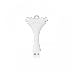 Adaptor Orico C1 USB 2.0 Type-A tata - USB Type-C/USB Micro-B alb