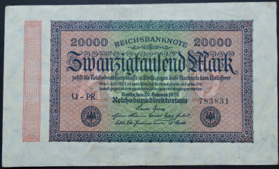 Bancnota 20000 MARCI - GERMANIA/ BERLIN, anul 1923 * cod 27 foto