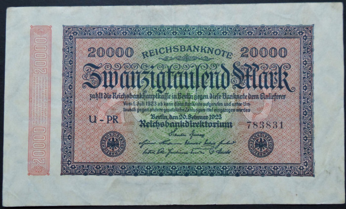Bancnota 20000 MARCI - GERMANIA/ BERLIN, anul 1923 * cod 27