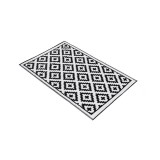 Covor pentru spatiu exterior, 180 x 120 cm, Alb/Negru, General