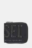 Diesel portofel DSL 3D DSL 3D- BI FOLD COIN ZI culoarea negru, X10007.P8078