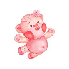 Sticker decorativ Porcusor, Roz, 66 cm, 3236ST foto