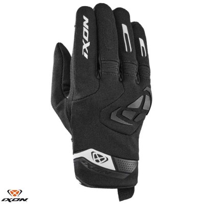 Manusi barbati pentru scuter - motocicleta Roadster vara textil/piele Ixon model MIG 2 MS culoare: negru/alb &amp;ndash; degete tactile S (7/8) foto