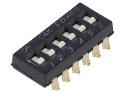Comutator DIP-SWITCH 6 Secțiuni ON-OFF 24VDC foto