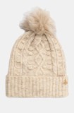 Medicine caciula din amestec de lana culoarea bej, din tricot gros