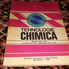 TEHNOLOGIE CHIMICA MANUAL CLASA IX I.NICULESCU EDITURA DIDACTICA 1980