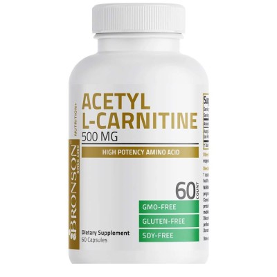 Acetil L-Carnitina 500 miligrame 60 capsule Bronson Laboratories foto