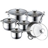 Set oale inox 12 piese Royalty Line, cu capac, otel inoxidabil, Argintiu