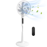 HOMCOM Ventilator de Podea cu Telecomandă Oscilant 28 Viteze 3 Moduri Temporizator și Funcție Antimosquitos Alb | Aosom Romania