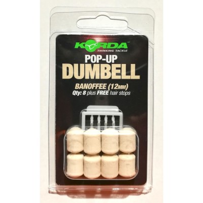 Pelete Artificiale KORDA Slow Sinking Dumbell, Banoffee, White, 12mm, 8buc/pac foto