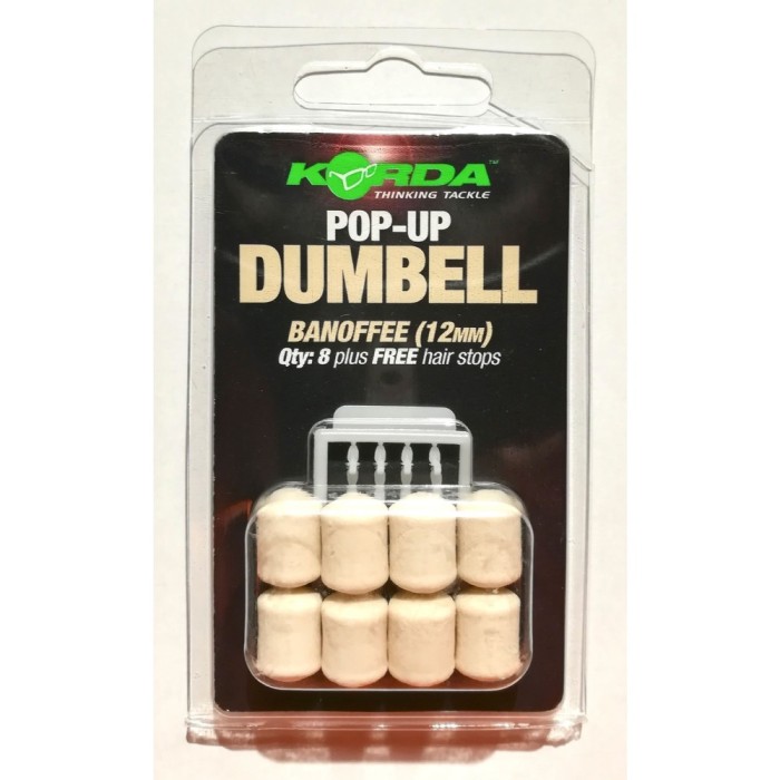 Pelete Artificiale KORDA Slow Sinking Dumbell, Banoffee, White, 12mm, 8buc/pac