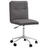 VidaXL Scaun de bucătărie, gri, piele ecologică