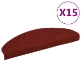 Cumpara ieftin Covorase pentru scari autoadezive, 15 buc., 65x21x4 cm, rosu bordeaux, semirotunde, mari