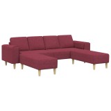 vidaXL Canapea pentru living 3 pcs Roșu Vin Poliester 3335115