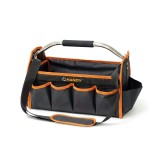 Geanta pentru scule Handy 10231, poliester 600D, 1 compartiment si 10 buzunare, curea de umar, 20 kg, 42 x 21, 5 x 26 cm, portocaliu/negru