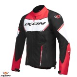 Cumpara ieftin Geaca (jacheta) motociclete barbati Racing/Roadster Ixon vara model Striker AIR WP MS culoare: negru/alb/rosu