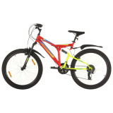 Bicicleta montana cu 21 viteze, roata 26 inci, rosu, 49 cm GartenMobel Dekor, vidaXL