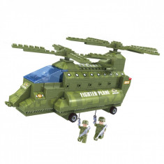 Set cuburi lego model elicopter militar,308 piese, verde foto