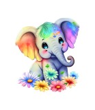 Cumpara ieftin Sticker decorativ Elefant, Multicolor, 63 cm, 5740ST, Oem