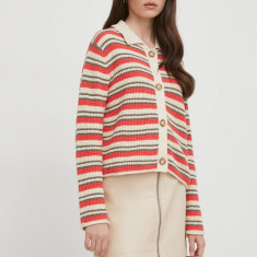 Pepe Jeans cardigan din bumbac GALA culoarea rosu, light