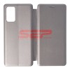 Husa Flip Cover Round Samsung Galaxy Note 20, Piele Ecologica, Fossil Gray