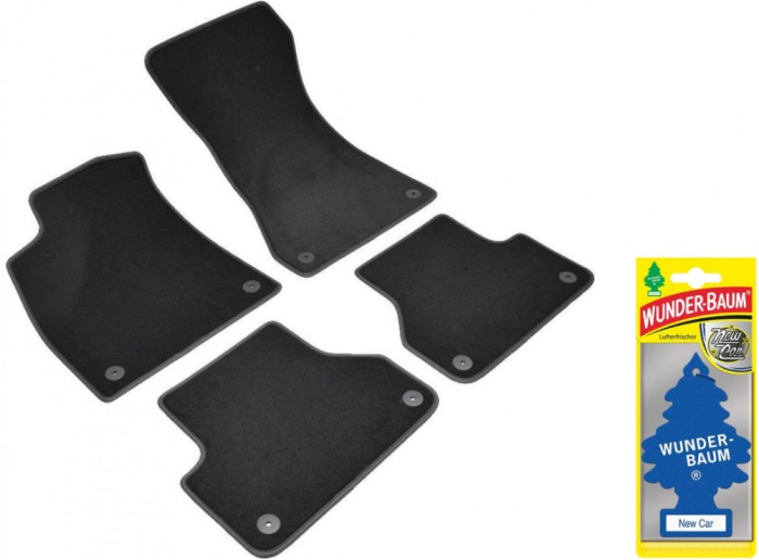 Covorase auto din mocheta Umbrella pentru Audi A5 II [F5] (2017-prezent) + Odorizant Auto Bradut Wunder-Baum New Car