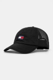 Tommy Jeans sapca culoarea negru, cu imprimeu, AM0AM13287