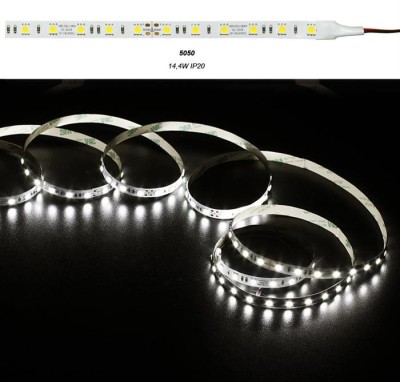 Banda LED 14.4W m 24V IP20 lumina rece Lumen Adeleq 05-34249 rece foto